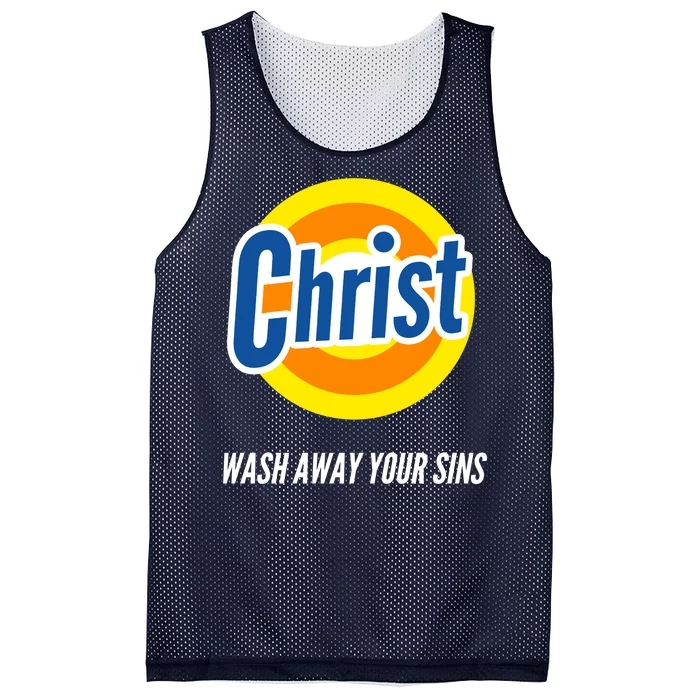 Christ Stain Remover Wash Away Your Sins Mesh Reversible Basketball Jersey Tank