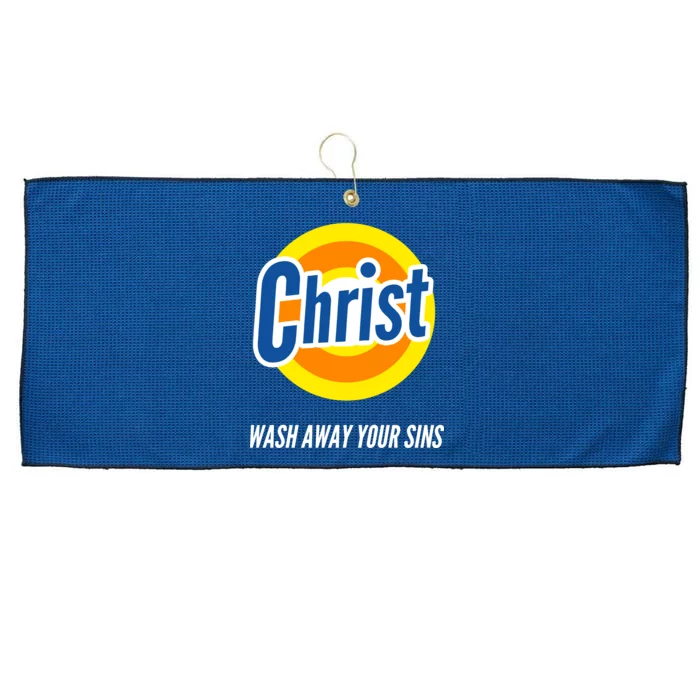 Christ Stain Remover Wash Away Your Sins Large Microfiber Waffle Golf Towel