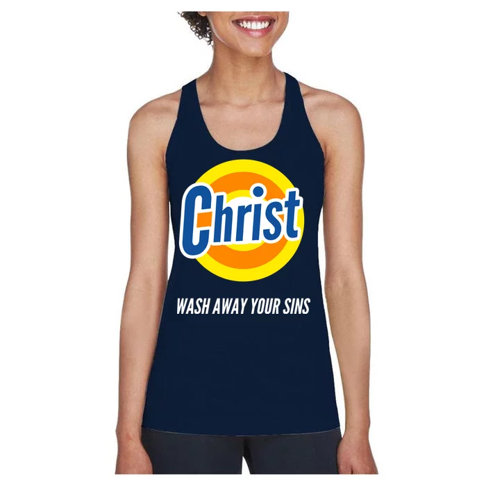 Christ Stain Remover Wash Away Your Sins Women's Racerback Tank