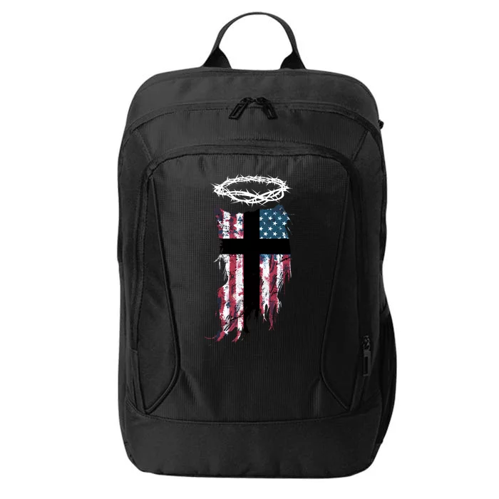 Christian Patriotic USA Flag City Backpack