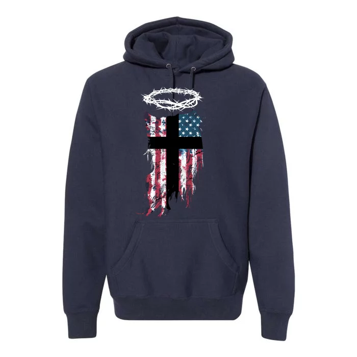 Christian Patriotic USA Flag Premium Hoodie