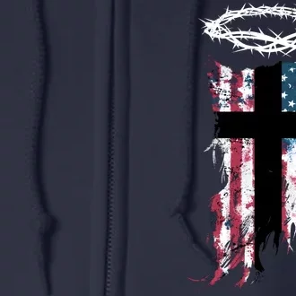 Christian Patriotic USA Flag Full Zip Hoodie