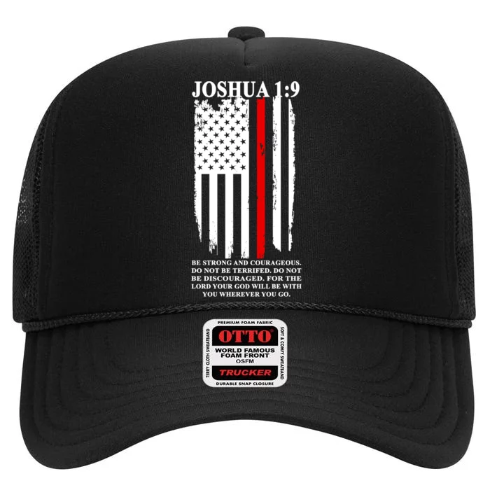 Christian Red Thin Line High Crown Mesh Trucker Hat