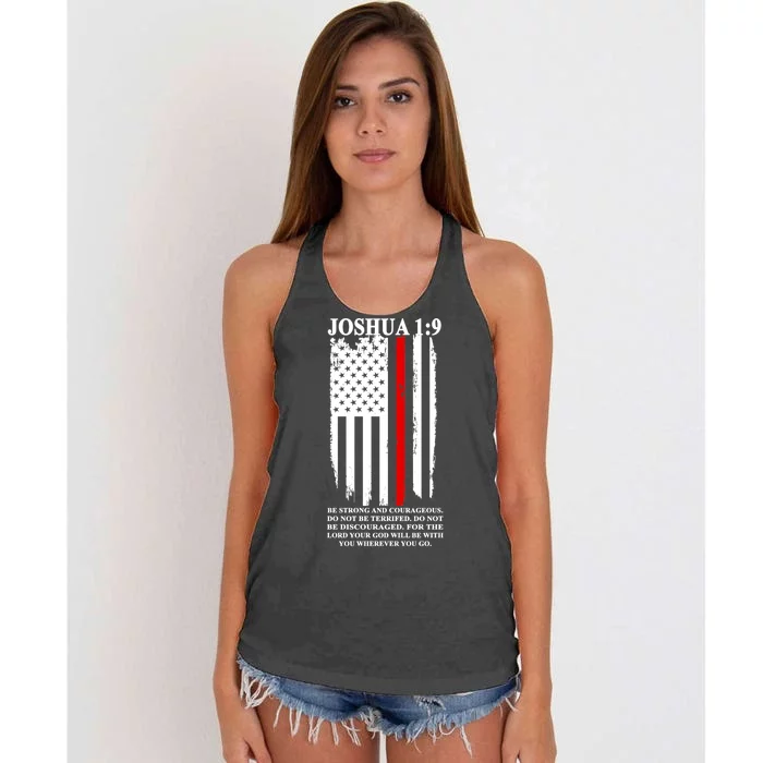 Christian Red Thin Line Women's Knotted Racerback Tank