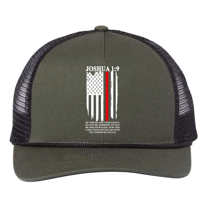 Christian Red Thin Line Retro Rope Trucker Hat Cap