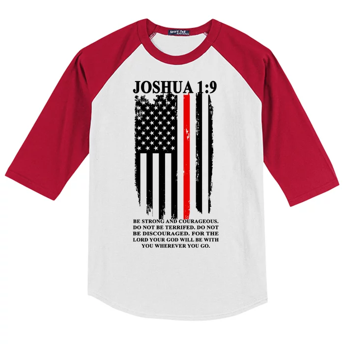 Christian Red Thin Line Kids Colorblock Raglan Jersey