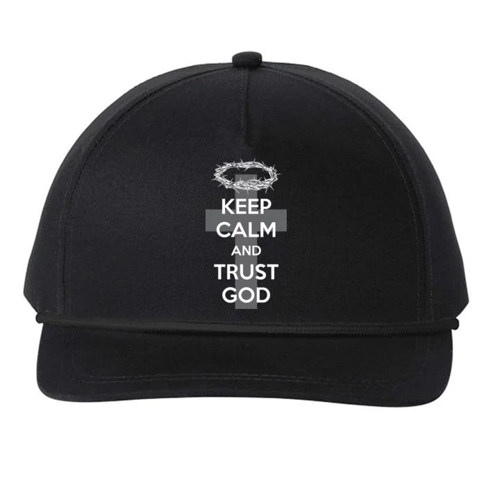 Christian Slogan: Keep Calm and Trust God Snapback Five-Panel Rope Hat