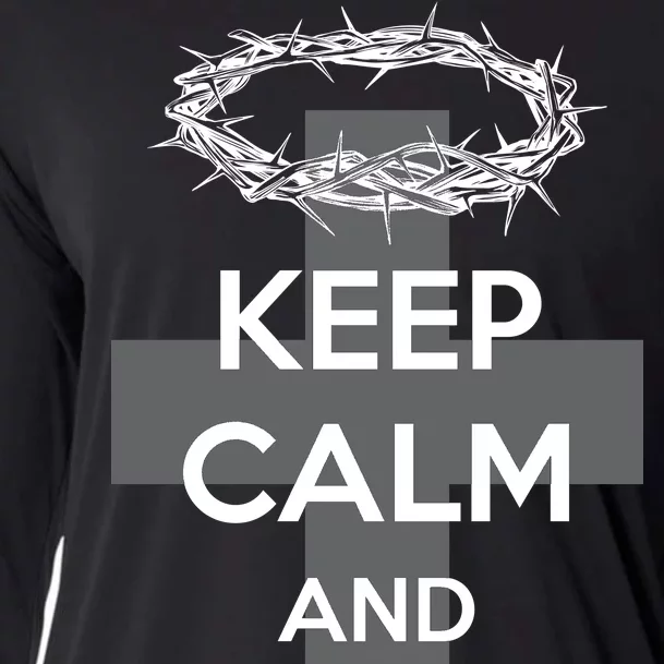 Christian Slogan: Keep Calm and Trust God Cooling Performance Long Sleeve Crew