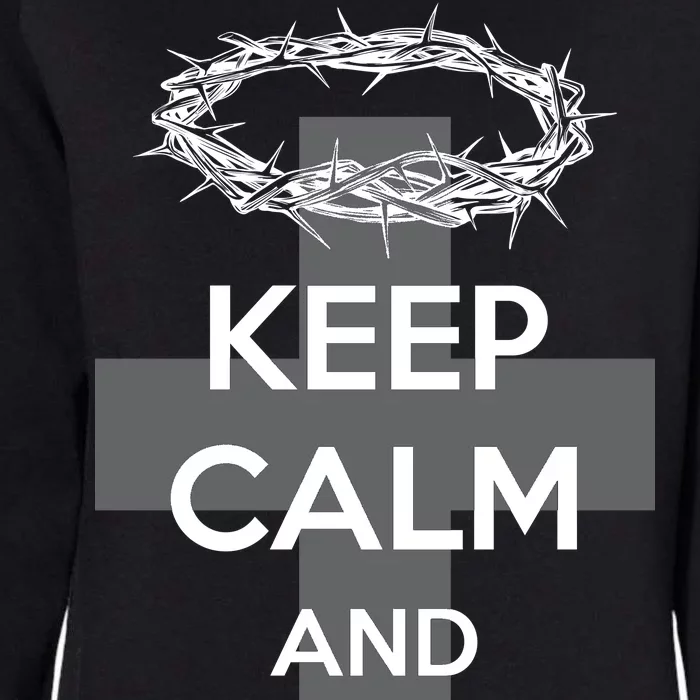 Christian Slogan: Keep Calm and Trust God Womens California Wash Sweatshirt