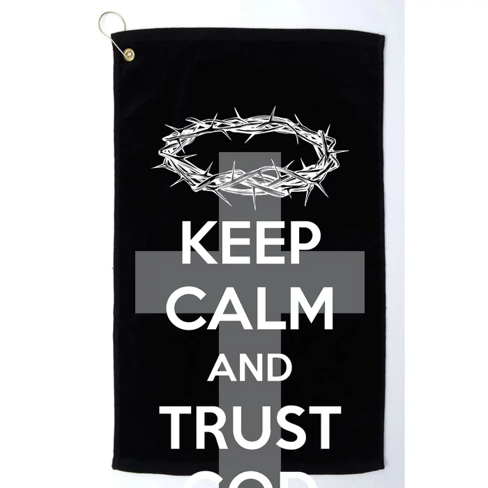 Christian Slogan: Keep Calm and Trust God Platinum Collection Golf Towel