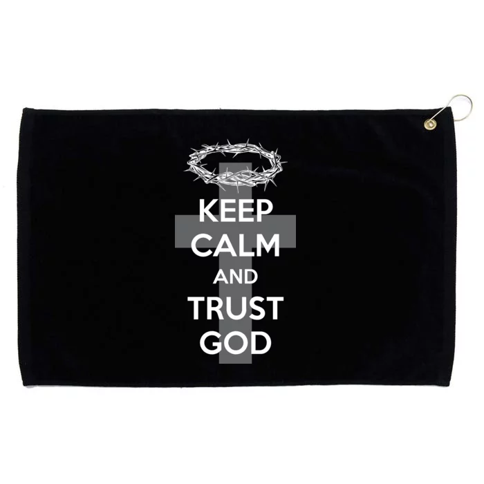 Christian Slogan: Keep Calm and Trust God Grommeted Golf Towel