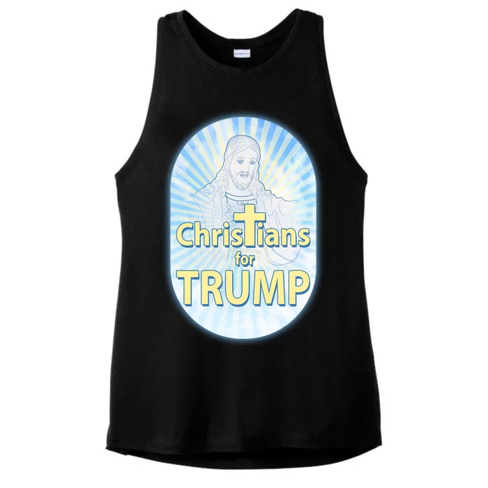 Christians For Trump Ladies Tri-Blend Wicking Tank