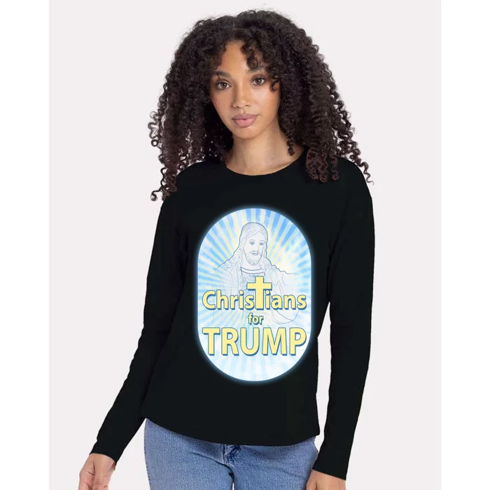 Christians For Trump Womens Cotton Relaxed Long Sleeve T-Shirt