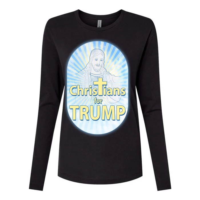 Christians For Trump Womens Cotton Relaxed Long Sleeve T-Shirt