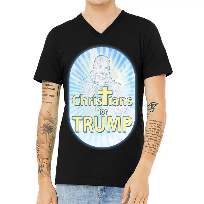 Christians For Trump V-Neck T-Shirt