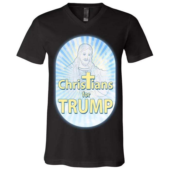 Christians For Trump V-Neck T-Shirt