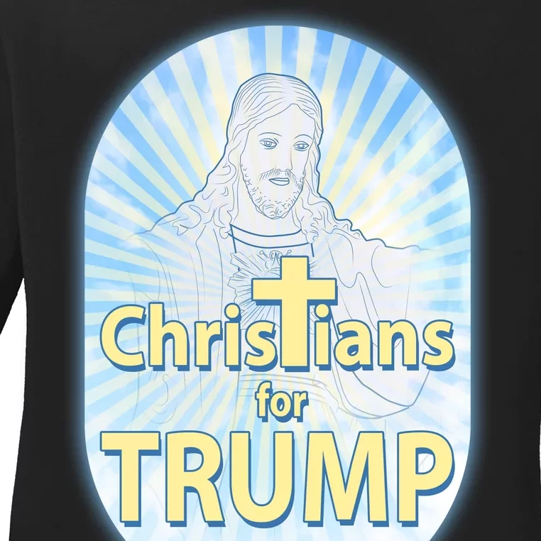 Christians For Trump Ladies Long Sleeve Shirt