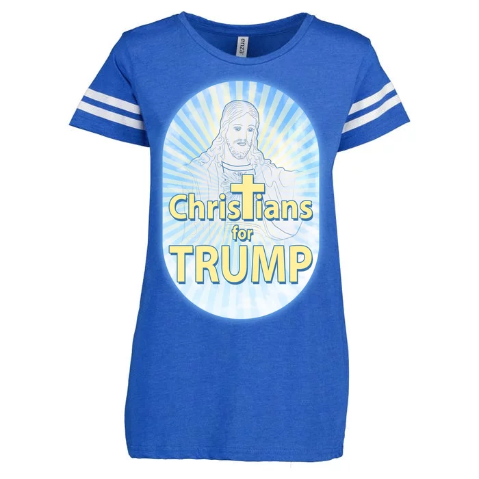 Christians For Trump Enza Ladies Jersey Football T-Shirt