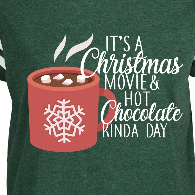 Christmas  Movie and Hot Chocolate Enza Ladies Jersey Football T-Shirt