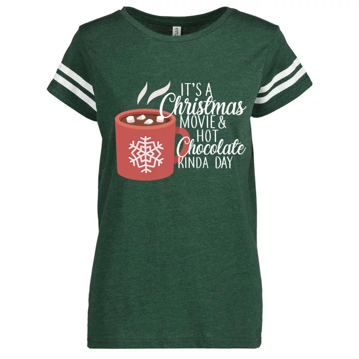 Christmas  Movie and Hot Chocolate Enza Ladies Jersey Football T-Shirt