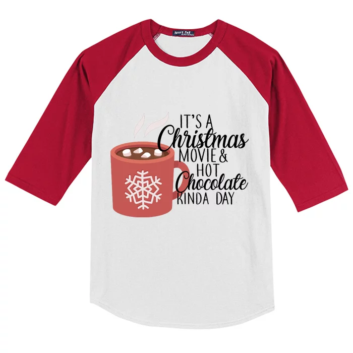 Christmas  Movie and Hot Chocolate Kids Colorblock Raglan Jersey