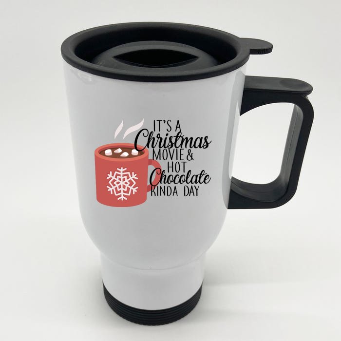 Christmas  Movie and Hot Chocolate Front & Back Stainless Steel Travel Mug