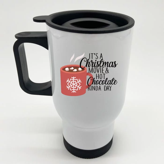 Christmas  Movie and Hot Chocolate Front & Back Stainless Steel Travel Mug