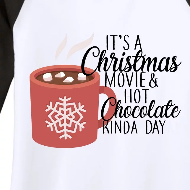 Christmas  Movie and Hot Chocolate Women's Tri-Blend 3/4-Sleeve Raglan Shirt