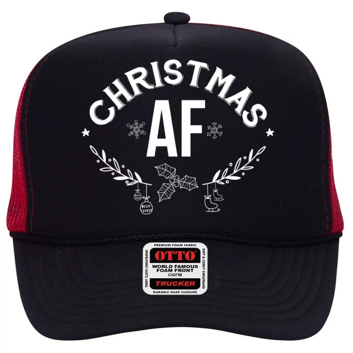 Christmas AF High Crown Mesh Trucker Hat