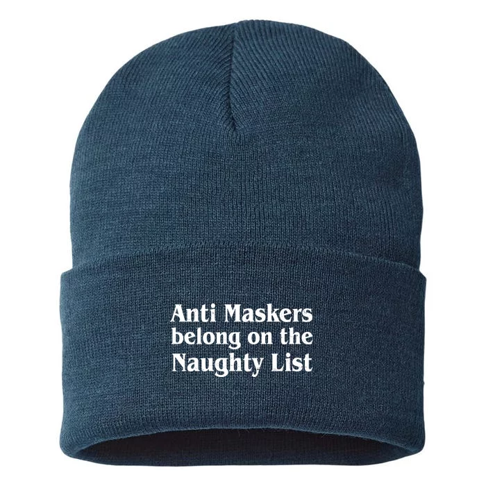 Christmas Anti Maskers belong On The Naughty List Sustainable Knit Beanie