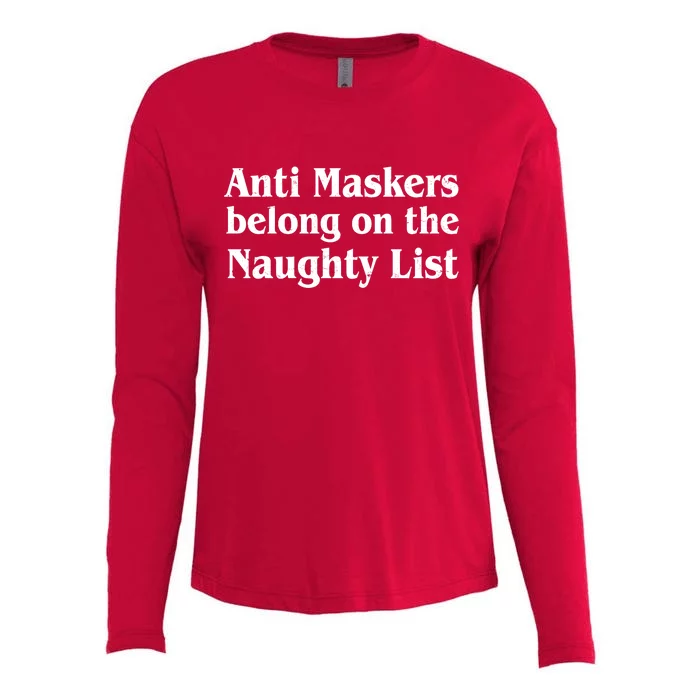 Christmas Anti Maskers belong On The Naughty List Womens Cotton Relaxed Long Sleeve T-Shirt