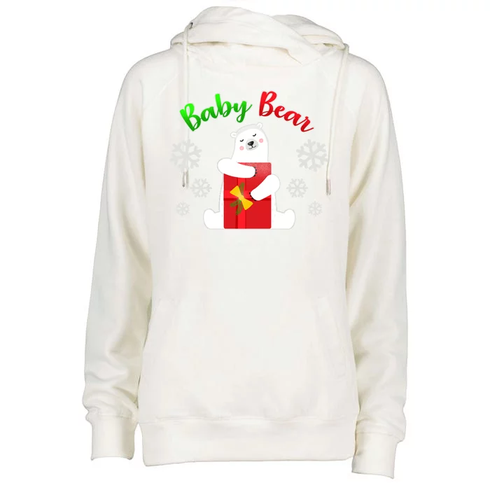 Christmas Baby Bear Womens Funnel Neck Pullover Hood