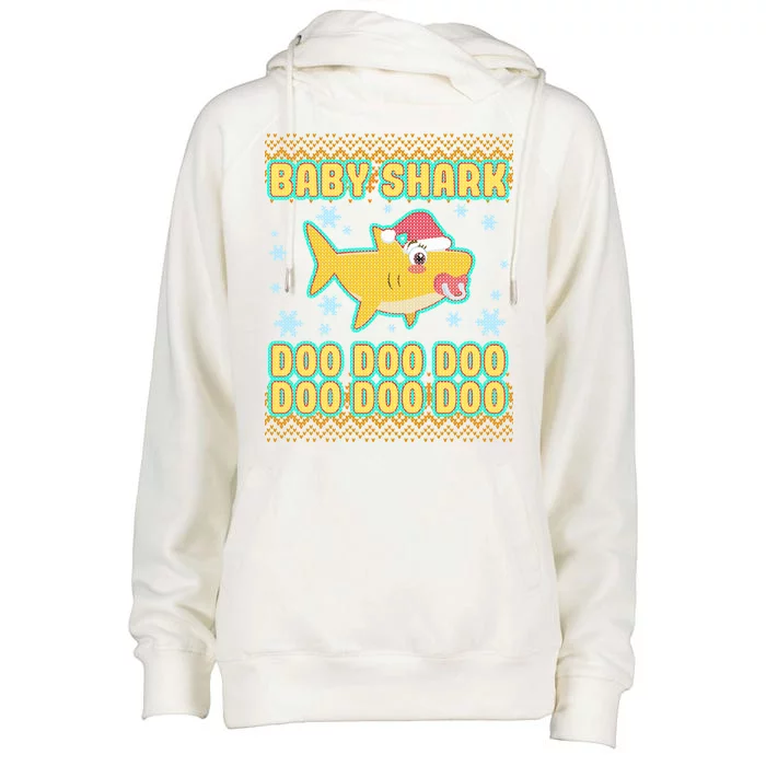 Christmas Baby Shark Doo Doo Doo Womens Funnel Neck Pullover Hood