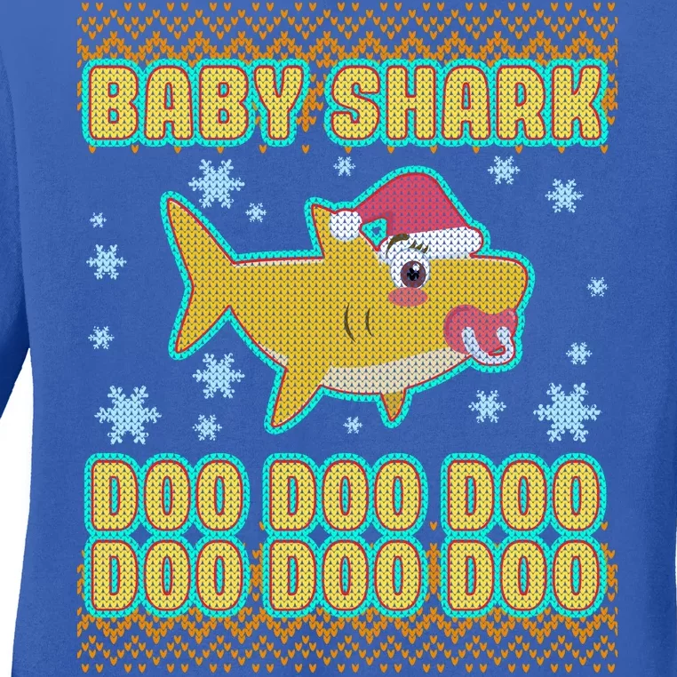 Christmas Baby Shark Doo Doo Doo Ladies Long Sleeve Shirt