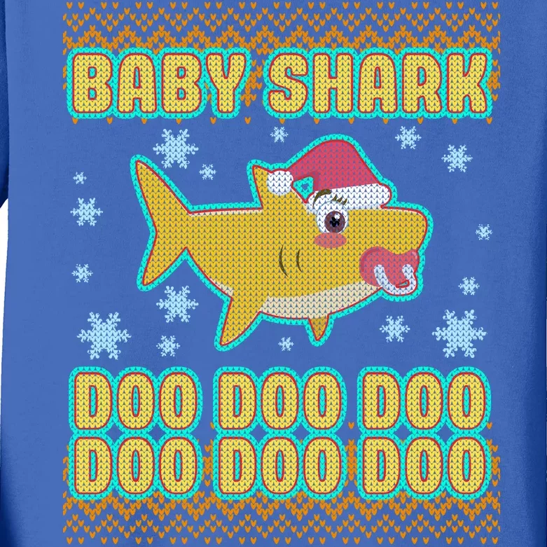 Christmas Baby Shark Doo Doo Doo Kids Long Sleeve Shirt