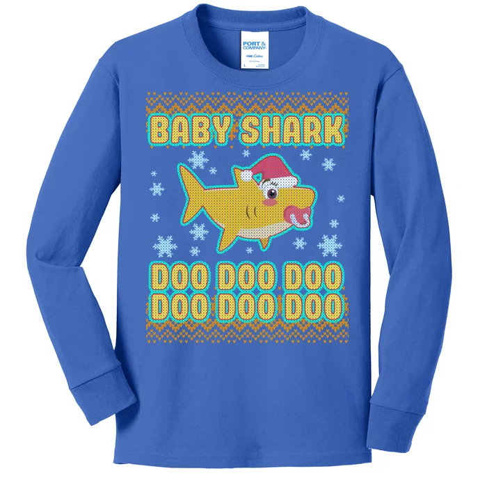 Christmas Baby Shark Doo Doo Doo Kids Long Sleeve Shirt