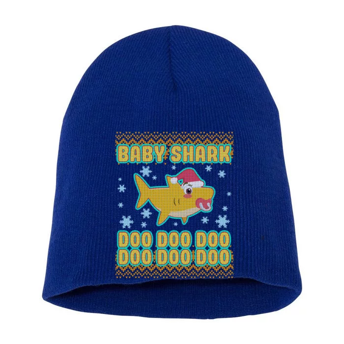 Christmas Baby Shark Doo Doo Doo Short Acrylic Beanie