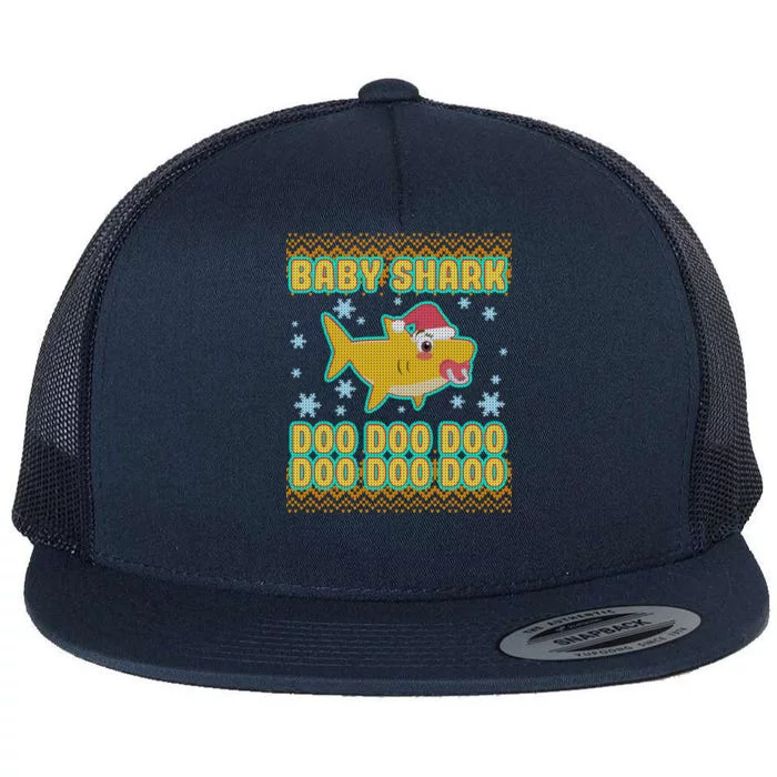 Christmas Baby Shark Doo Doo Doo Flat Bill Trucker Hat