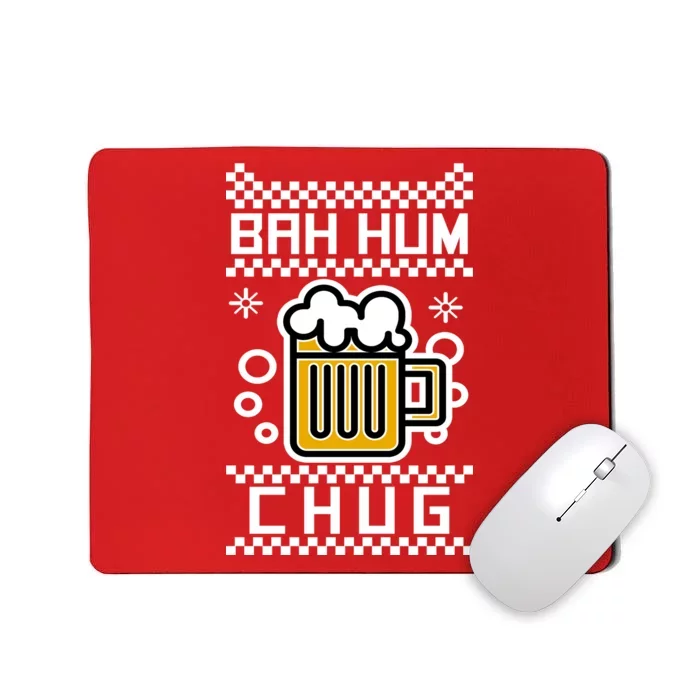 Christmas Bah Hum Chug Ugly Sweater Design Mousepad