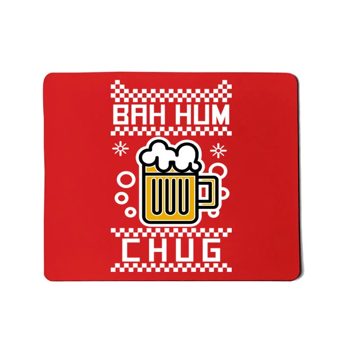 Christmas Bah Hum Chug Ugly Sweater Design Mousepad