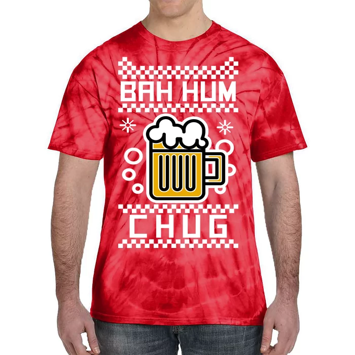 Christmas Bah Hum Chug Ugly Sweater Design Tie-Dye T-Shirt