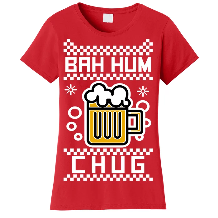 Christmas Bah Hum Chug Ugly Sweater Design Women's T-Shirt