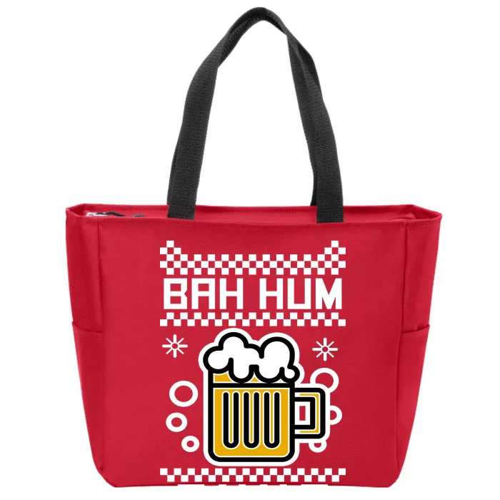 Christmas Bah Hum Chug Ugly Sweater Design Zip Tote Bag