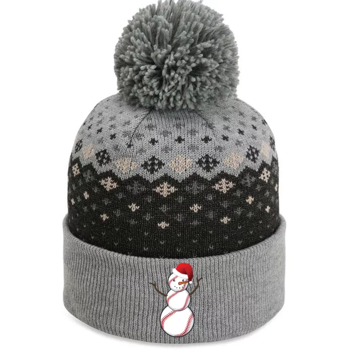 Christmas Baseball Snowman The Baniff Cuffed Pom Beanie