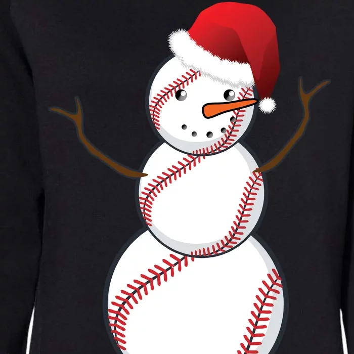 Christmas Baseball Snowman Womens California Wash Sweatshirt