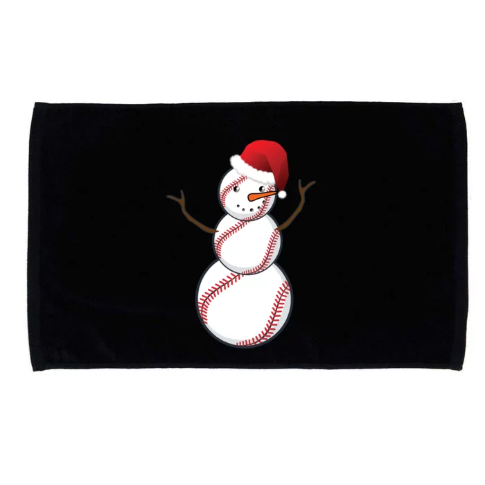 Christmas Baseball Snowman Microfiber Hand Towel