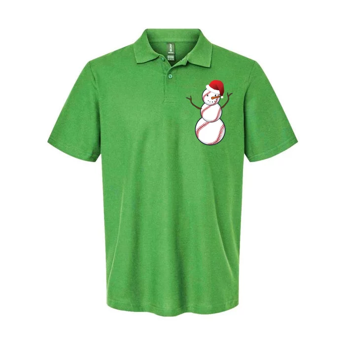 Christmas Baseball Snowman Softstyle Adult Sport Polo