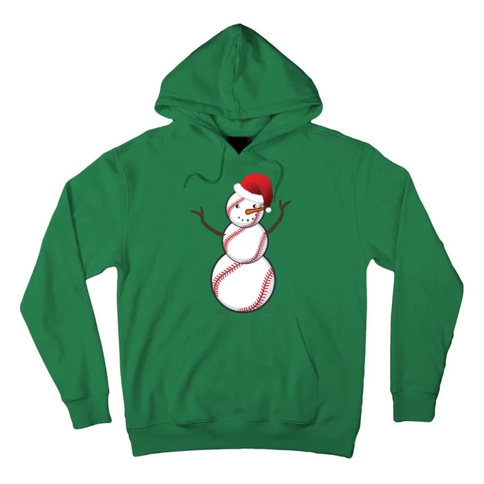 Christmas Baseball Snowman Tall Hoodie