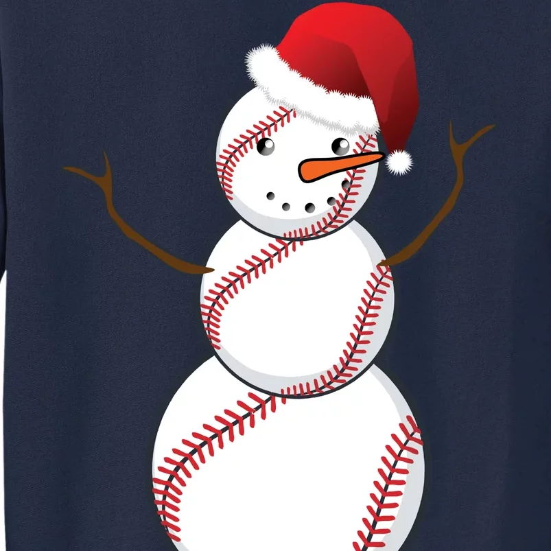 Christmas Baseball Snowman Tall Sweatshirt