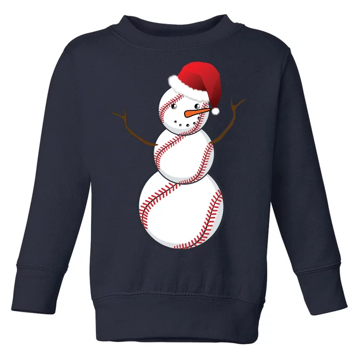 Christmas Baseball Snowman Toddler Sweatshirt